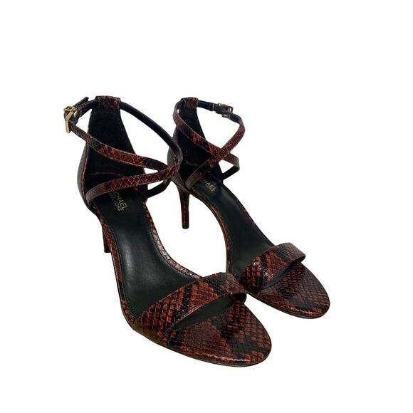 MICHAEL MICHAEL KORS Ava Mid Sandals In Brandy size‎ 6.5 NIB $110 - Picture 1 of 6